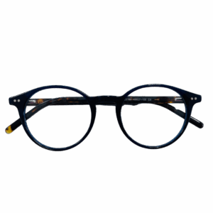 Óculos de Grau Redondo Retrô Azul-Marinho