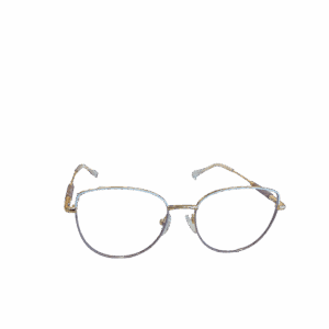 Óculos Gatinho Dourado com Detalhes Roxo