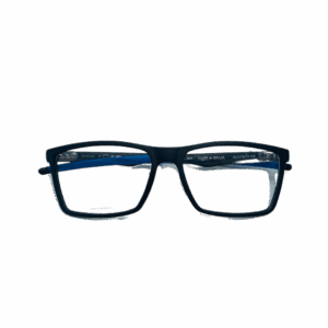 Óculos Quadrado Preto com Hastes Azuis