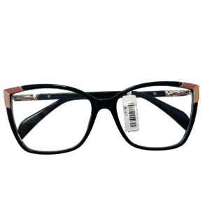 Óculos de Grau Gatinho Preto com Detalhe Dourado